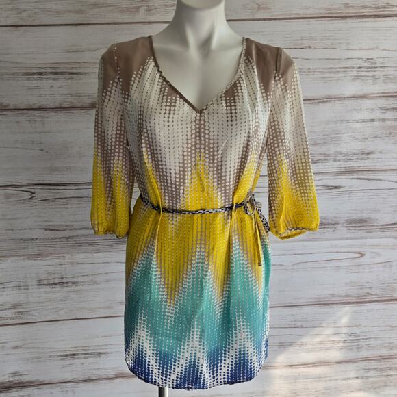 Guess by Marciano Polkadot Print Loose Fit 3/4 sleeve dress belted sz XS - Picture 1 of 6